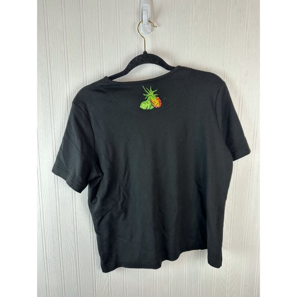 Breckinridge Black Embroidered Cocktail Short Sleeve Shirt Size PL - Picture 4 of 5